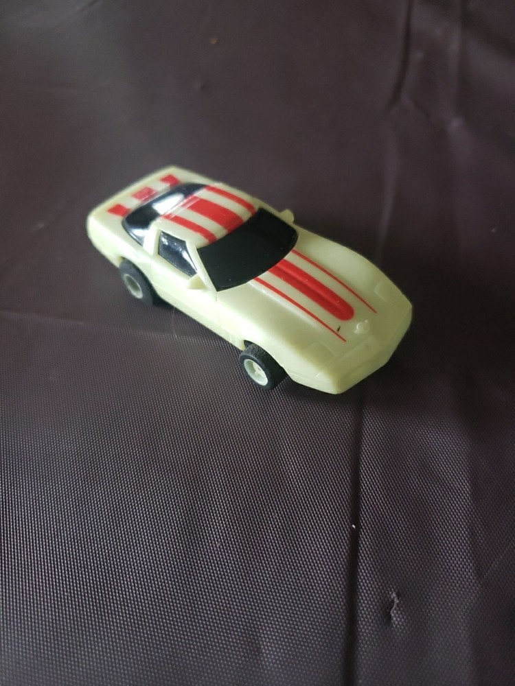 Glow in the Dark Tyco HO Slot Car Corvette with Red Stripes