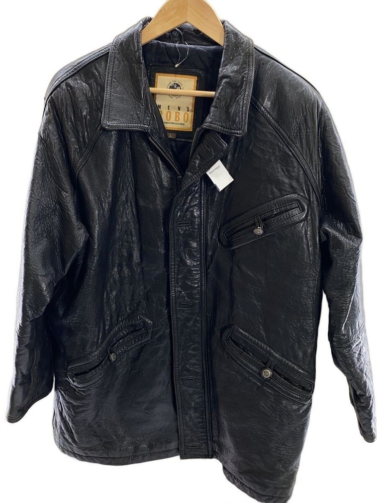 Mens Robo/Leather Jacket Blouson/L/Leather/Blk 3403