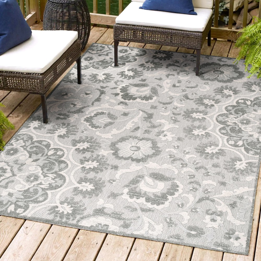 Jonathan Y Amalfi Coast 3x5 Light Gray Polypropylene Indoor Outdoor Rug