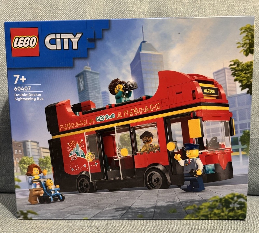 LEGO City Red Double-Decker Bus Toy with Opening Doors and Playable Features