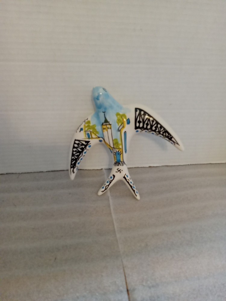 Signed Portugise Ceramic Bird.wall Hanging   Approximately  7x7.