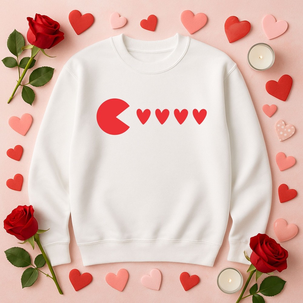 Heart Valentines Day Gifts Sweatshirt Printed Love Funny Unisex Novelty Jumper