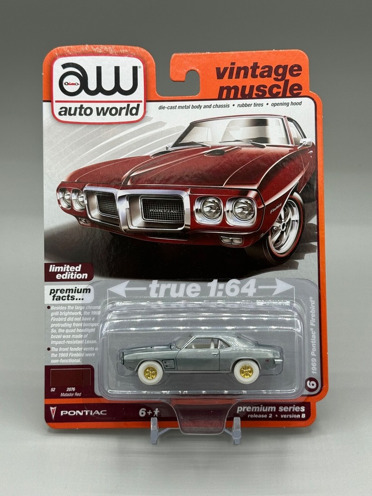 2023 Auto World Vintage Muscle Premium Series 1969 Pontiac Firebird RAW CHASE 🔥