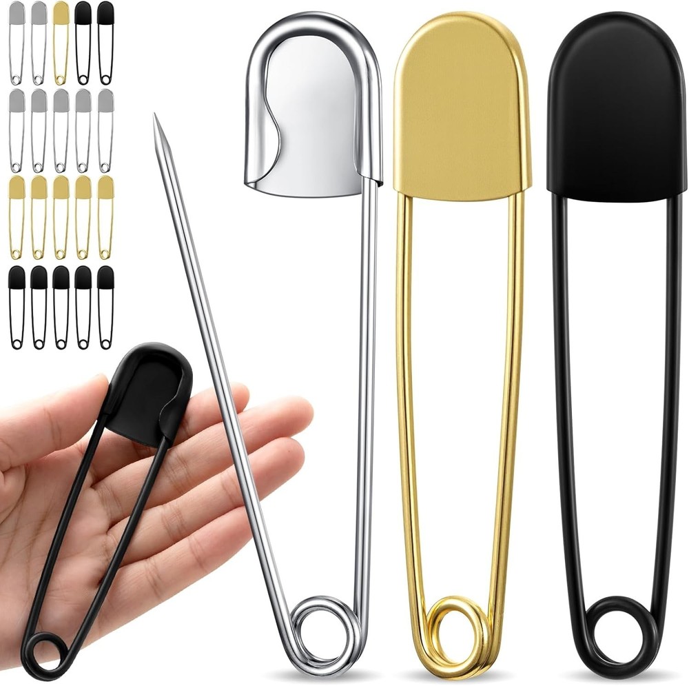 Juexica 20 Pcs Large Safety Pins 5 Inch Jumbo Stainless Steel Safety Pins Heavy
