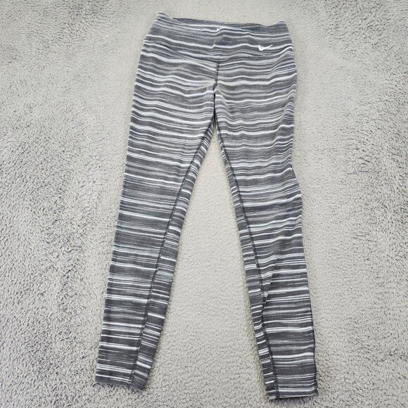 Nike Dri-Fit Women's Gray Full Length Athletic Leggings Size Medium Nike Dri-Fit