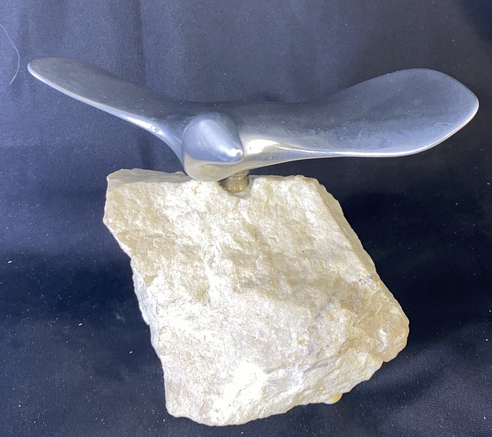 Vintage Goose Sculpture by Hoselton Handcrafted in Canada on Stone Base