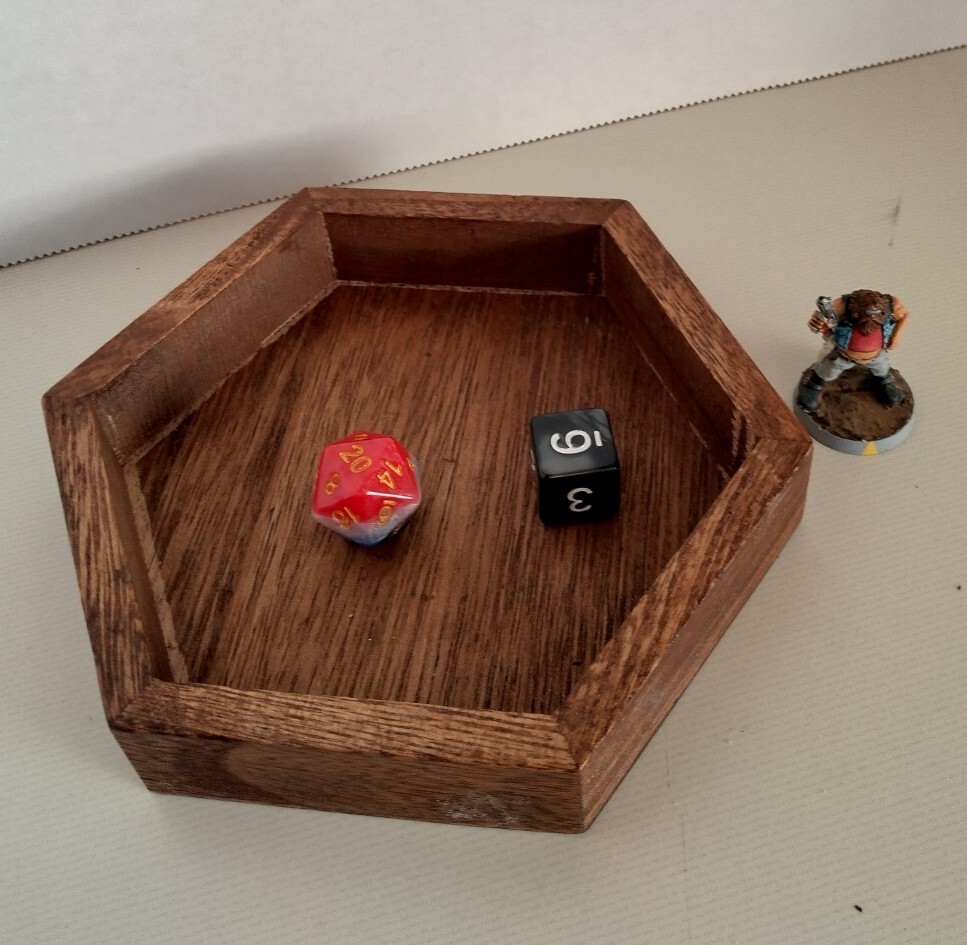 Dice Tray, Octagon Wooden Rolling Tray for D&D Tabletop Board Games