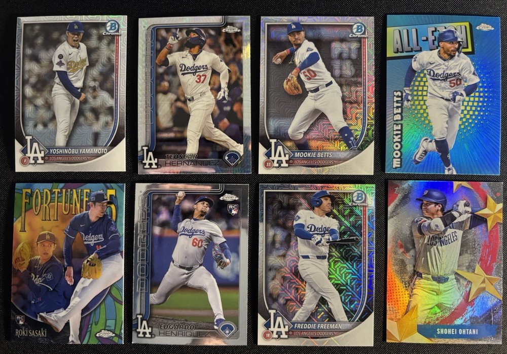 Dodgers Bowman Chrome / Topps Lot - Betts, Freeman, Yamamoto Mojos Ohtani Insert