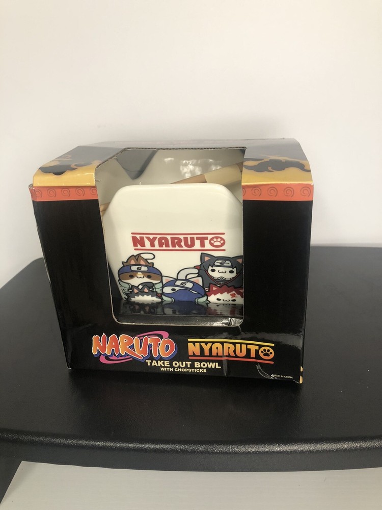 Naruto Noodle Take Out Bowl with Chopsticks – White Brand New