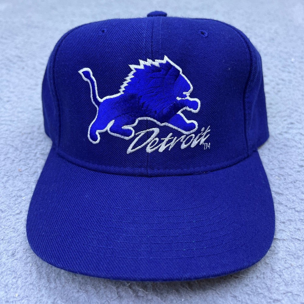 VTG 90’s Detroit Lions New Era Pro Model Blue Fitted Hat 7 1/4 Wool Team NFL