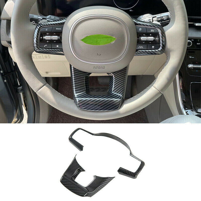 For Kia Carnival 2021-2023 Carbon Fiber Car Steering Wheel Decor Cover Trim