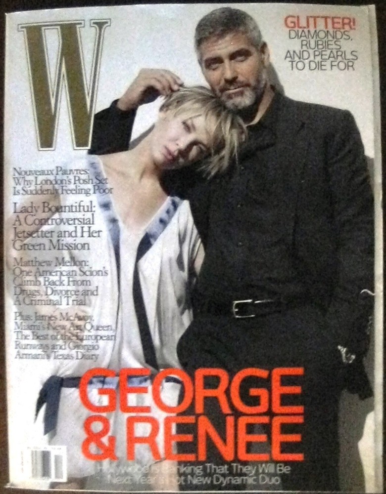 W MAGAZINE DECEMBER 2007 (FN) GEORGE CLOONEY, RENEE ZELWIGER, $3.95 FLAT SHIP.