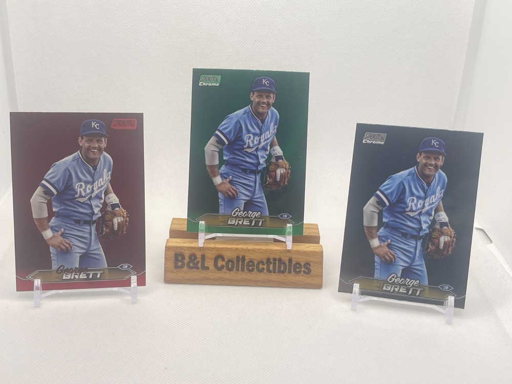 George Brett 3 Card Lot - Stadium Club - Green Chrome, Red Foil & Chrome Base