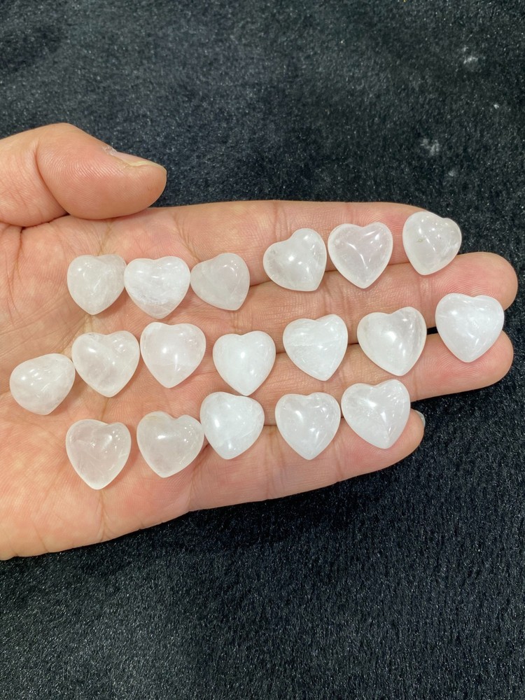 10pc Natural Clear Mini Heart hand-carved quartz crystal reiki healing gift