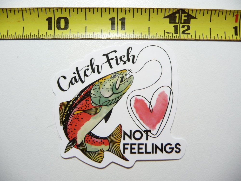 CATCH FISH NOT FEELINGS FISHING DECAL STICKER SPORT HOBBY FAN SPORTSMAN