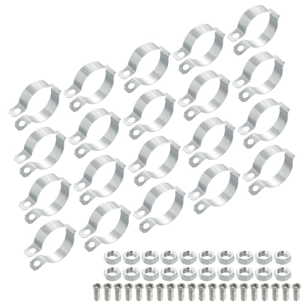 20Pcs Pipe Clamps Rigid Bracket Pipe Strap Clamp Pipe Support Fit 1