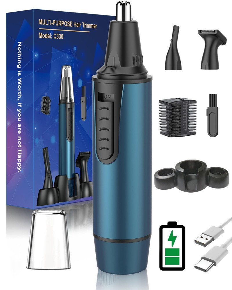 Professional USB Rechargeable Ear & Nose Hair Trimmer for Men & Women