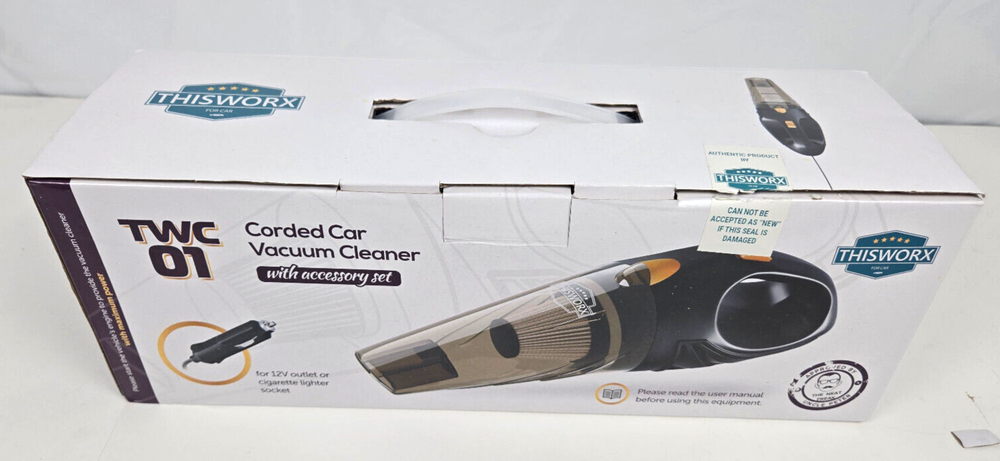 Compact ThisWorx TWC-01 12V Portable Mini Handheld Car Vacuum in Black