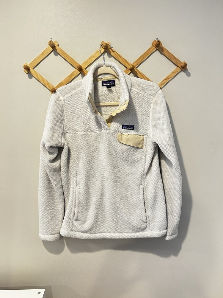 Patagonia Womens White Re-Tool Snap T Fleece Jacket White Size Medium