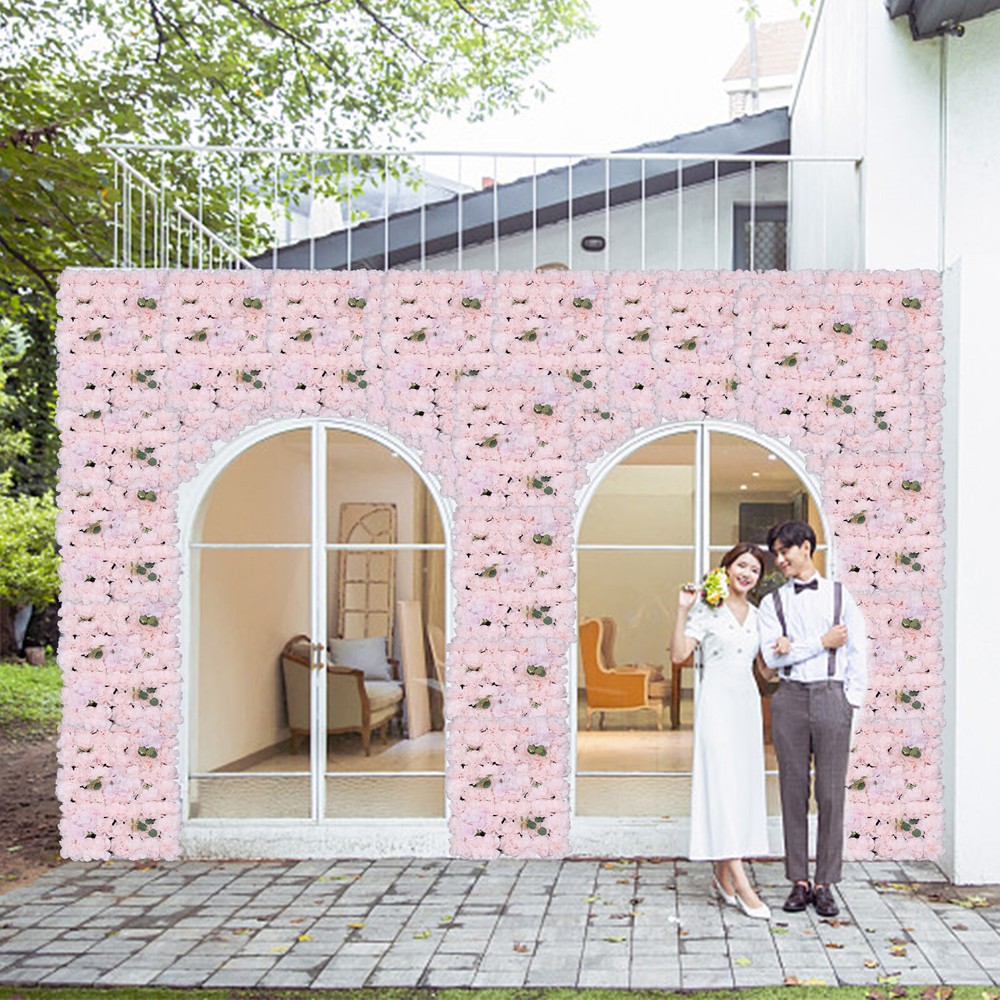 6X Artificial Hydrangea Rose Photo Wall Flower Wall Panel Wedding Stage Decor US