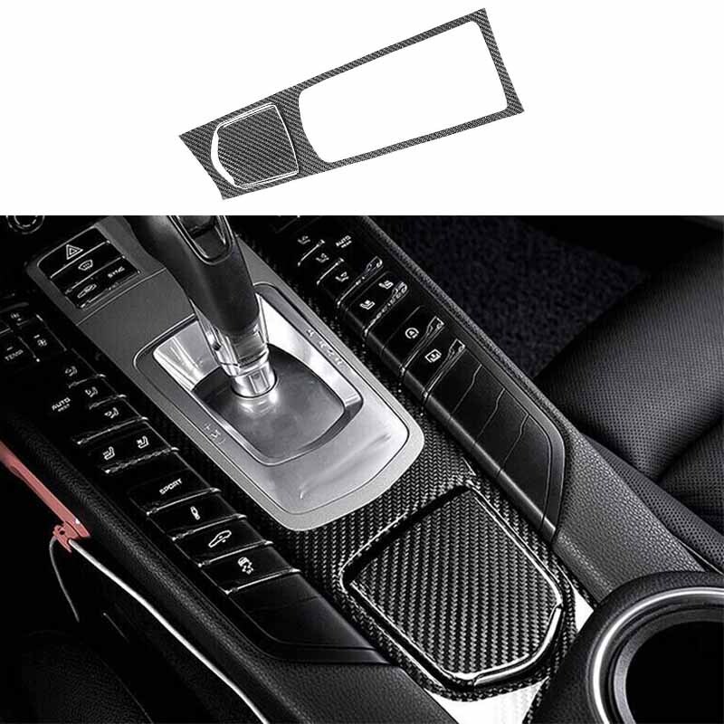 Real Carbon Fiber For Porsche Panamera Central Console Gear 11-17 Shift Panel 2*