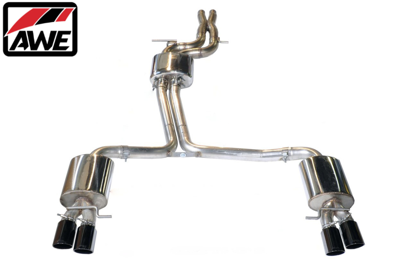 AWE Touring Catback Exhaust w/ Diamond Black Tips For 2010-2016 Audi B8 S4 3.0T