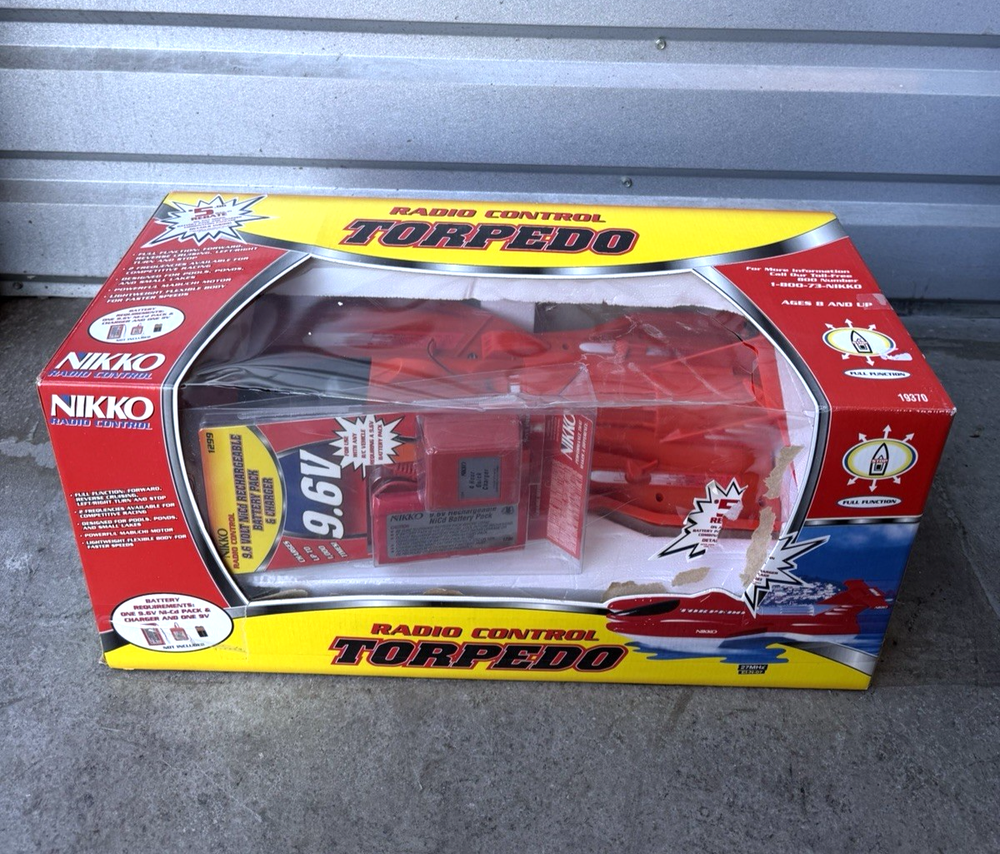 Vintage SEALED NEW Styrofoam NIKKO Torpedo Hydroplane RC Racing Boat 49MHz