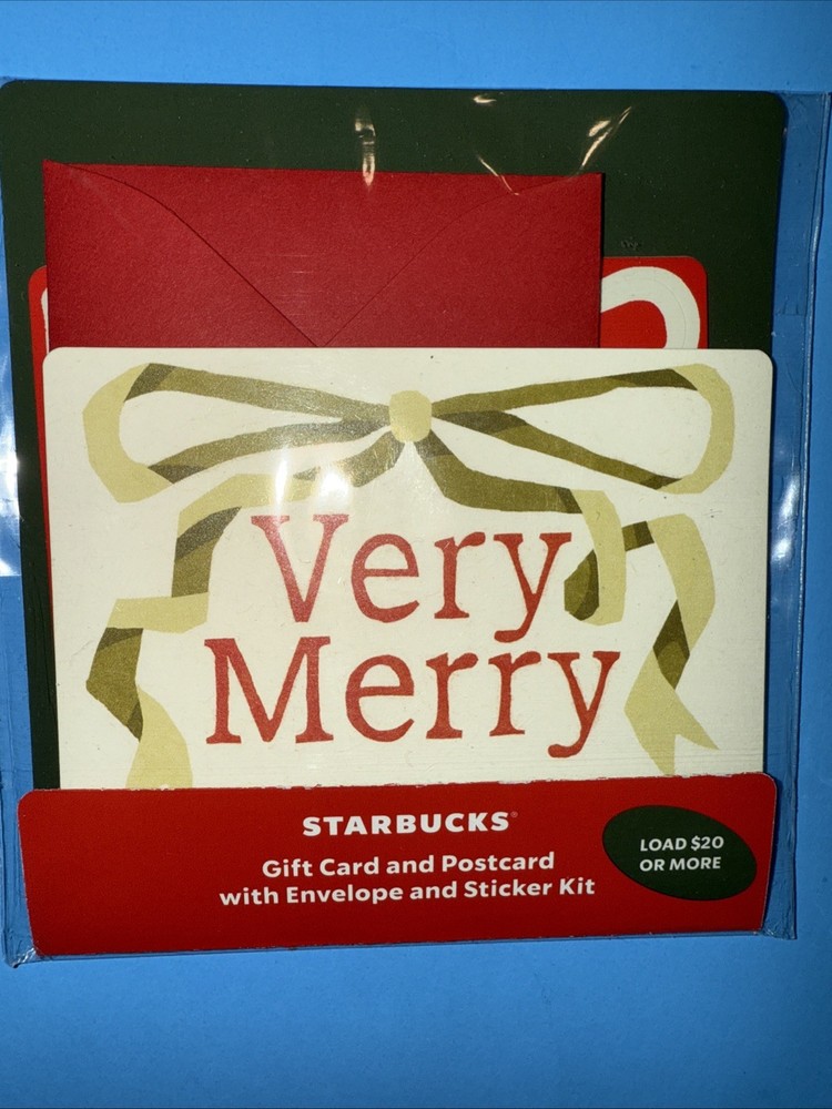 STARBUCKS CARD 2025  GIFT CARD + POSTCARD with ENVELOPE & STICKERS 