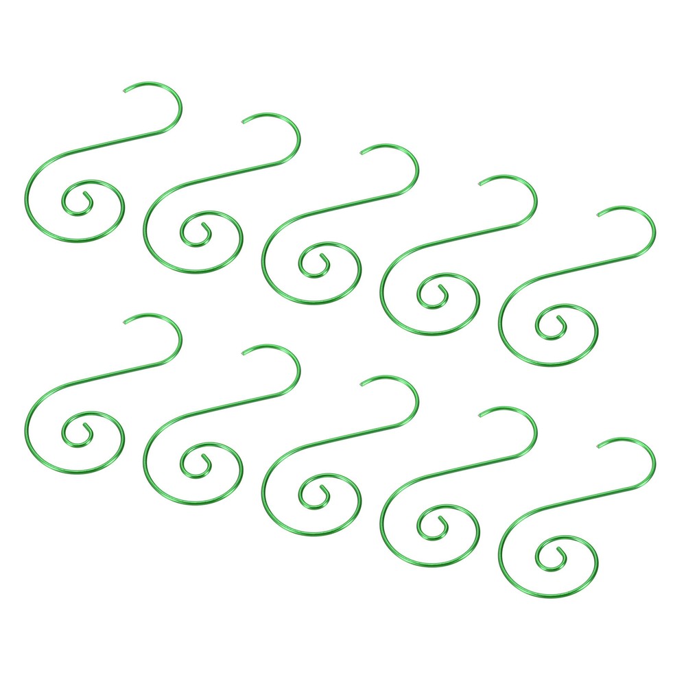 60-Piece Green S-Shaped Metal Hanger Hooks 1.97x0.98 Inches for Ornaments