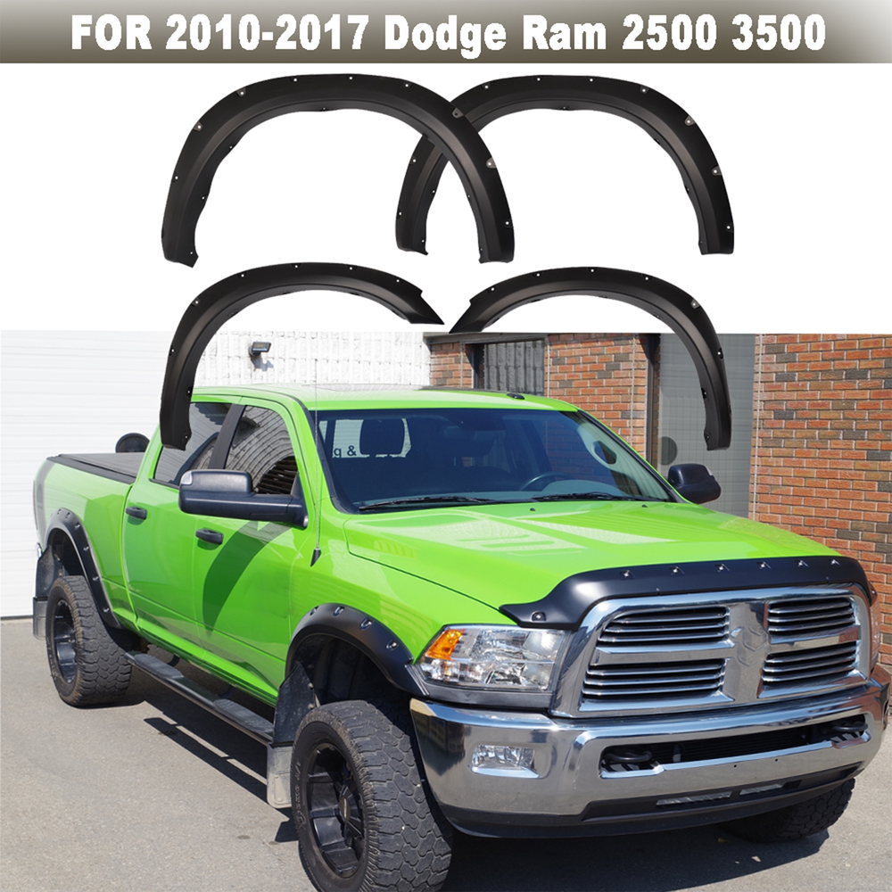2010-2017 Dodge Ram 2500 3500 4-Piece Pocket Wheel Fender Flares Protector Set