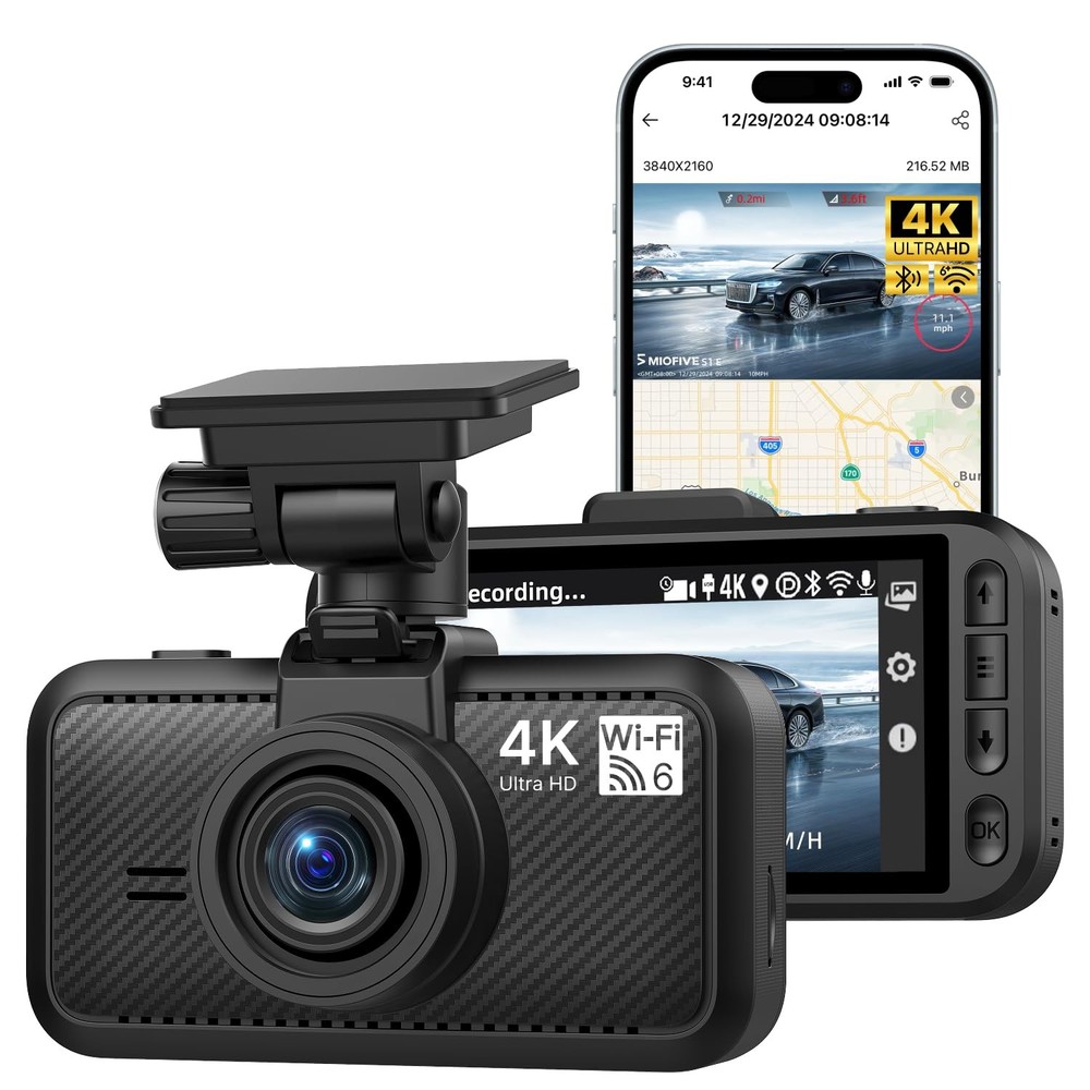 Dash Cam Front, S1 E Car Camera, Built-in WiFi & GPS Car Dashboard Camera Rec...