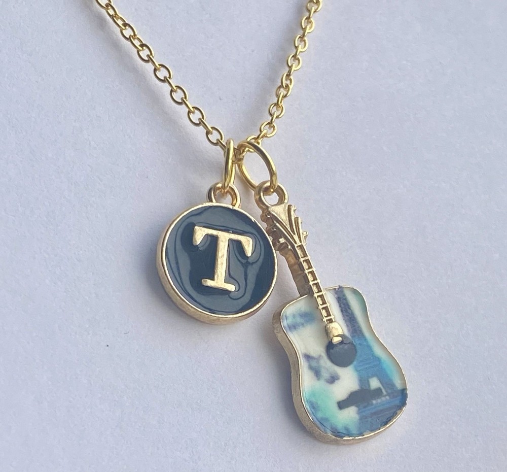 Personalized Acoustic Guitar Necklace Custom 18” Chain