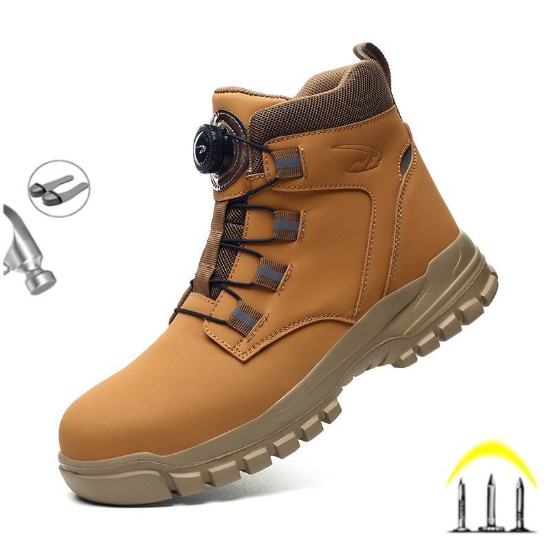 Unisex Working Retro Mid Calf Boots Lace Up Biker Punk Combat Ankle Bootie Shoes