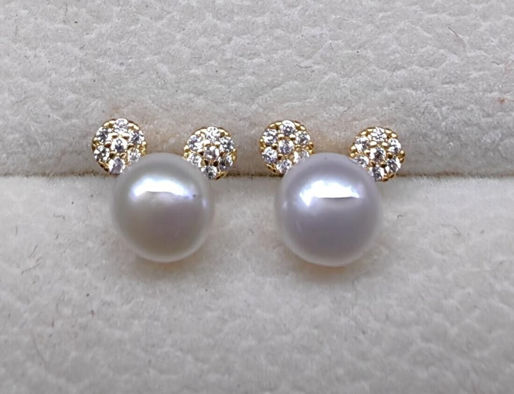 AAAAA Akoya 6-7mm white pearl stud earrings in 925 silver - limited sale-image