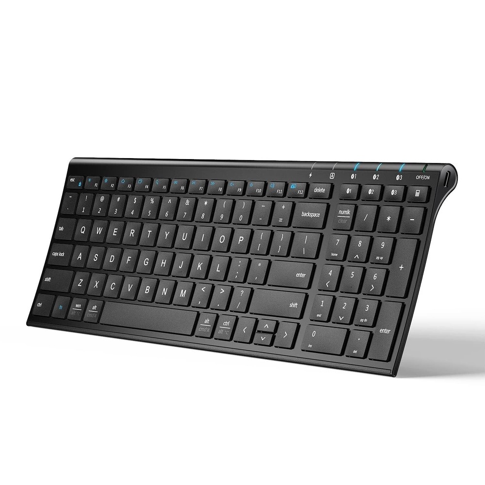 iClever BK10 Wireless Bluetooth Keyboard with Rechargeable Battery for Multiple Devices
