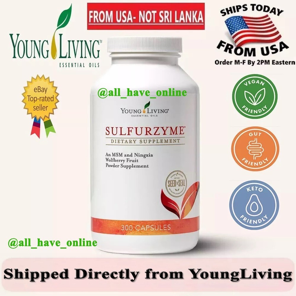 Young Living Essential Oils - Sulfurzyme Supplement - 300 Capsules New/Sealed