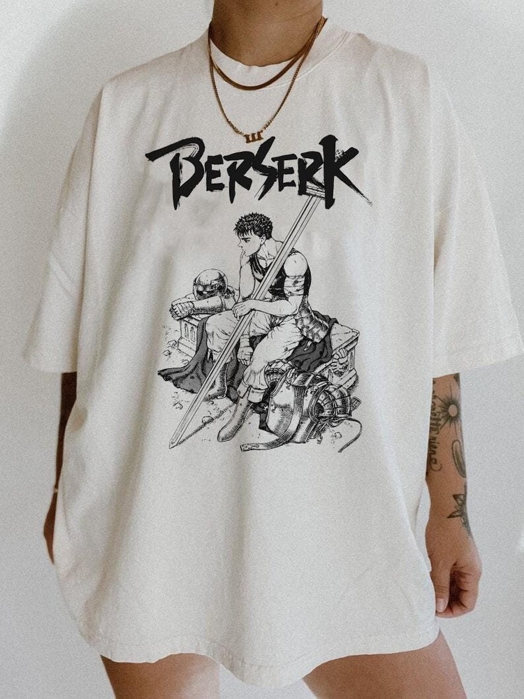 Anime Shirt berserk Shirt, Anime shirt, unisex white shirt, gift for fan TE8371