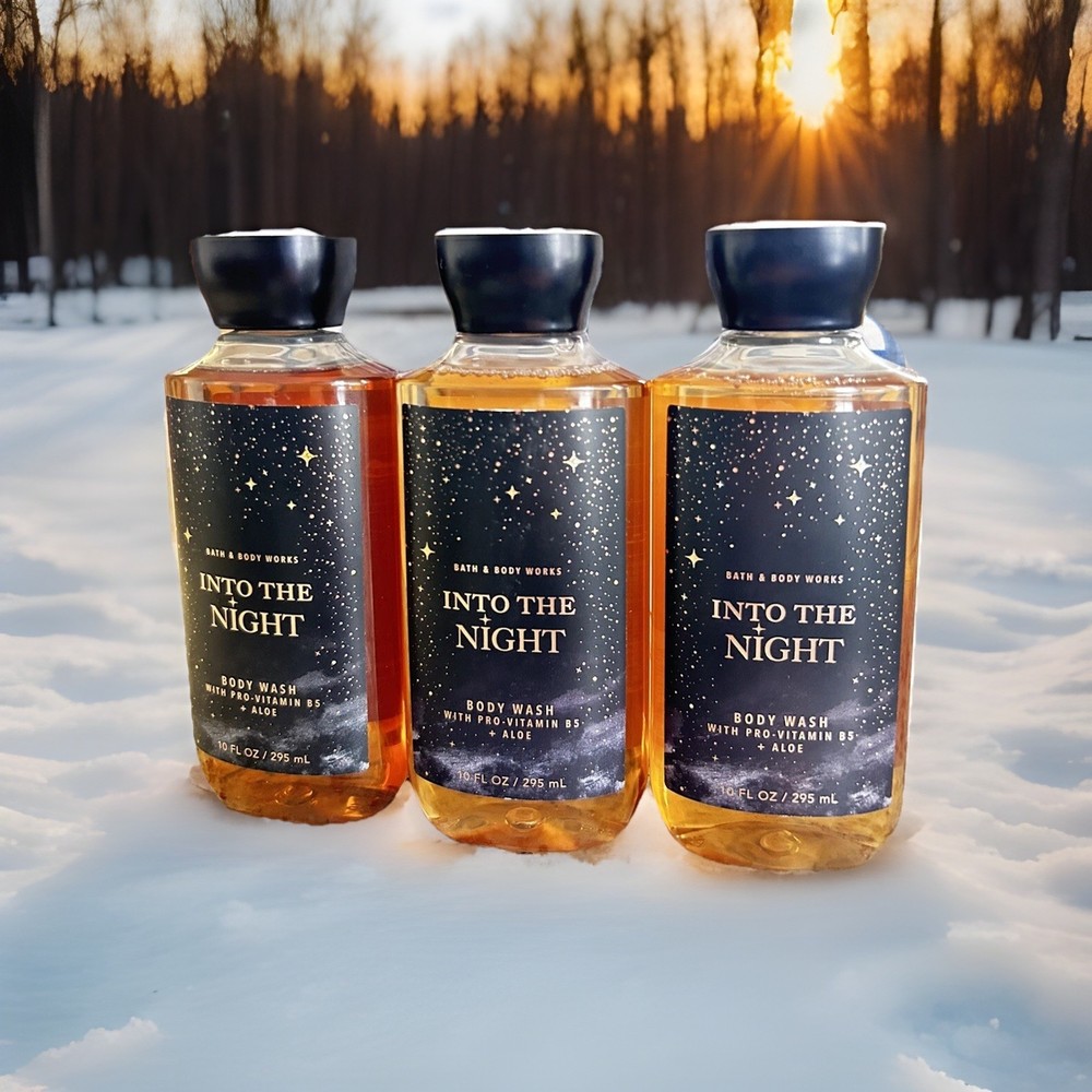 3 x Bath & Body Works INTO THE NIGHT Shower Gel Body Wash 10 Fl oz NEW