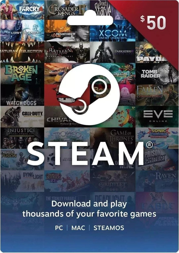 $50 Steam Gift Card for PC Games - Digital Prepaid Code-image