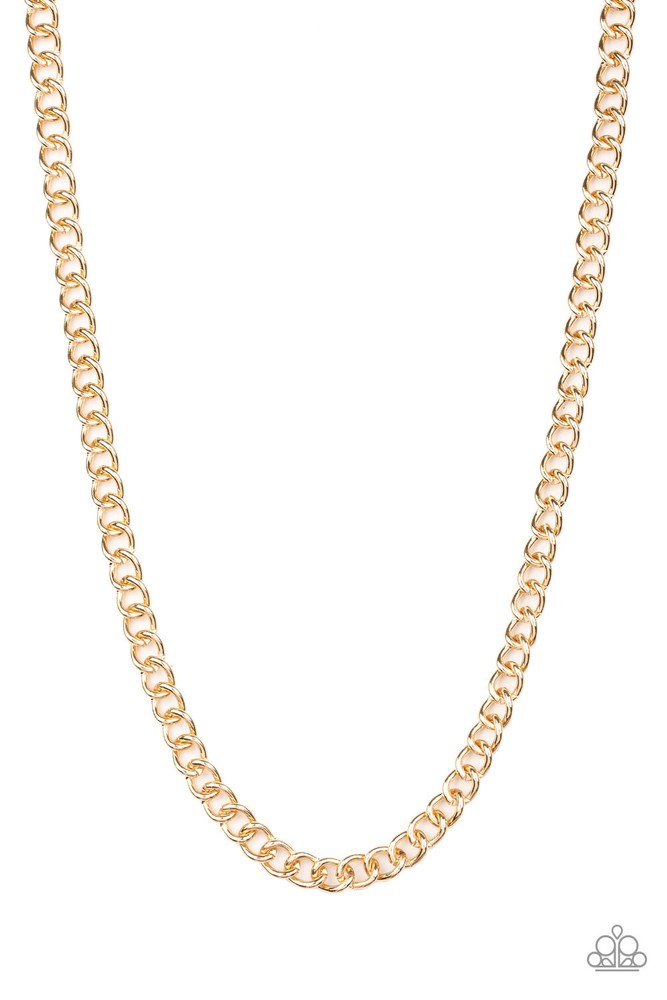 Full Court - Goldtone - Paparazzi Accessories Men's Necklace