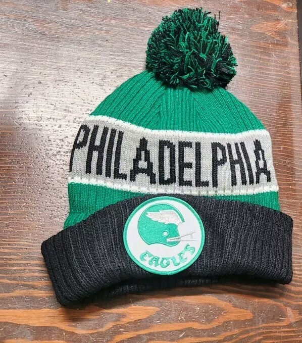 Philadelphia Eagles Logo Hat Beanie Cap NFL Football EAGLES Old School POM-POM
