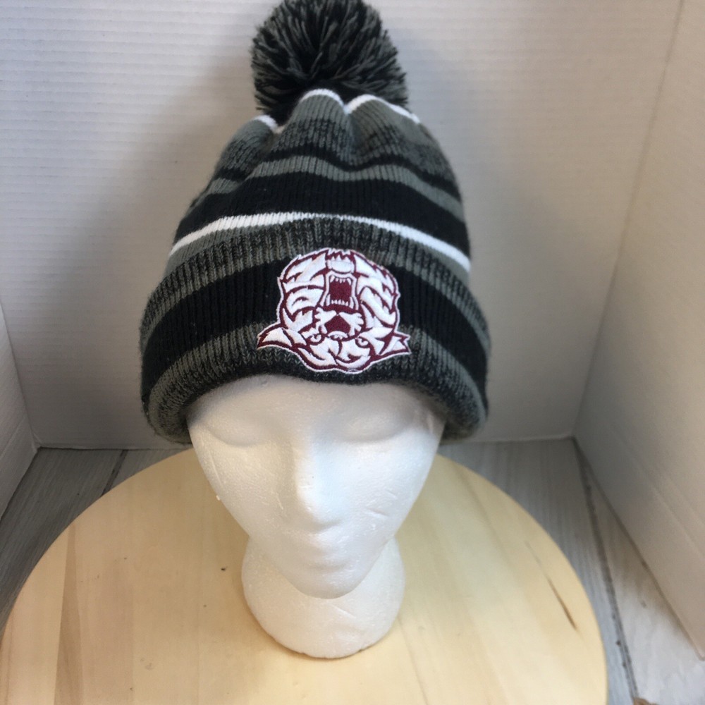 New Era Men’s WINTER BEANIE POM POM HAT Gray Black