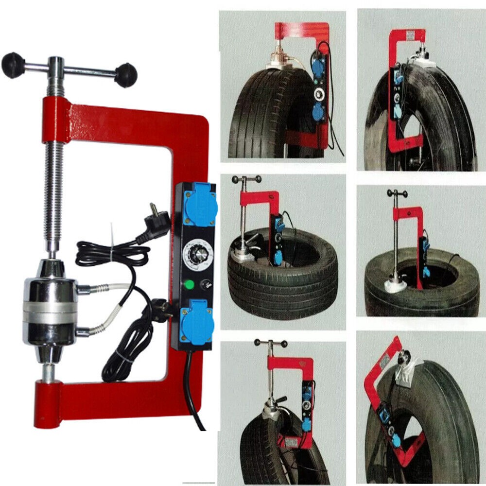 Tire Patch Repair Tool Kit Spot Hot Vulcanizing Machine + 6 Mold Car Vulcanizer