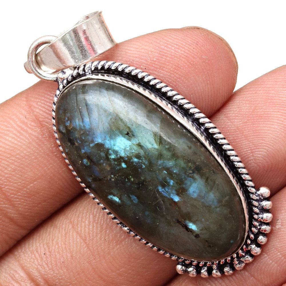 Pendant Shiney Labradorite Gemstone Gift For Her Silver Jewelry 2