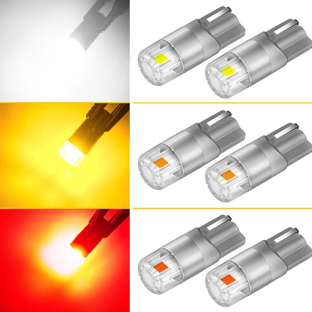 Pure Red T10 168 194 LED Car Dash Side Door Dome Reading Lights 3030 SMD AUXITO