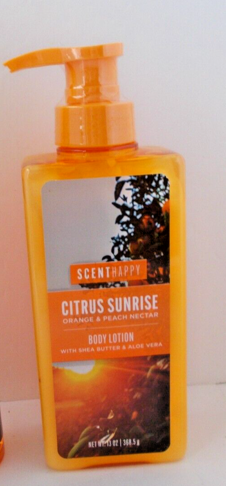 Citrus Sunrise Body Lotion Orange & Peachy Nectar SCENT HAPPY 13 oz