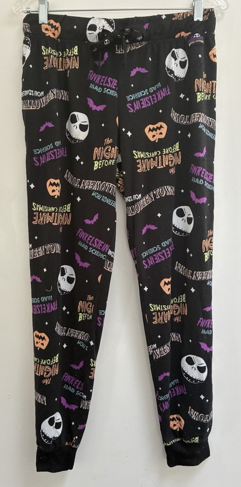 Disney Nightmare Before Christmas Womens Jack Adjustable PJ Pants Black Size S