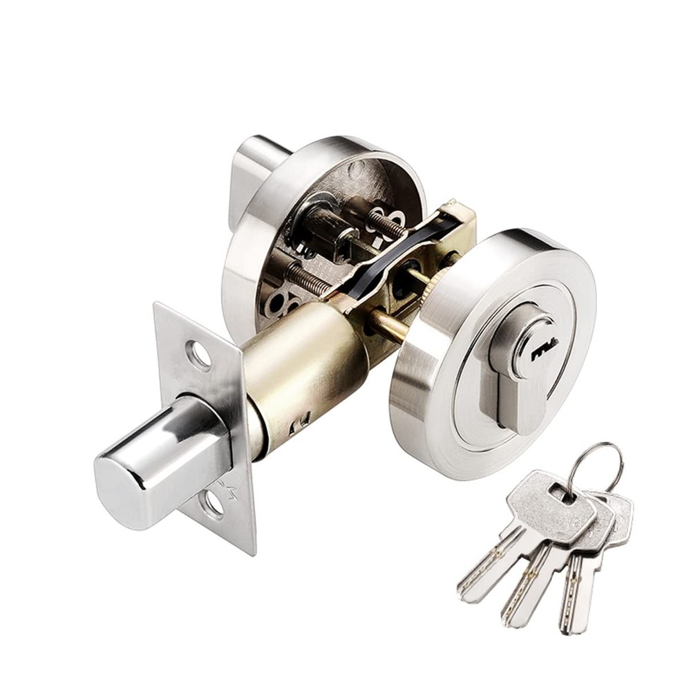 Zinc Alloy Round Single Cylinder Deadbolt Door Lock with Keys