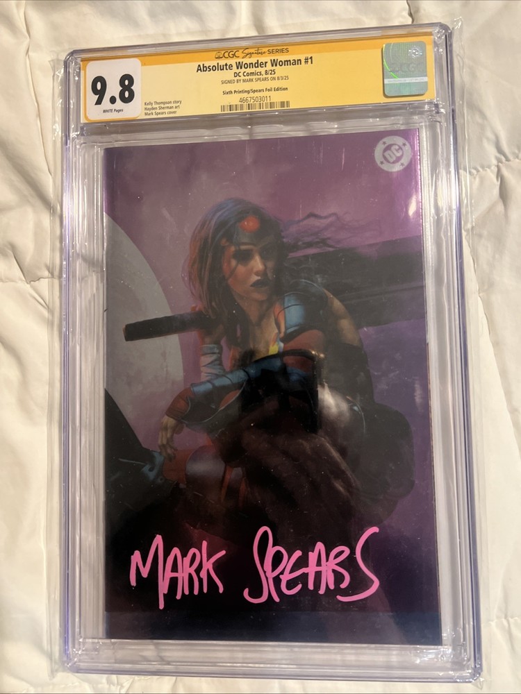 Absolute Wonder Woman #1 CGC 9.8 DC Comics 2025 Sig By Mark Spears Variant 6th