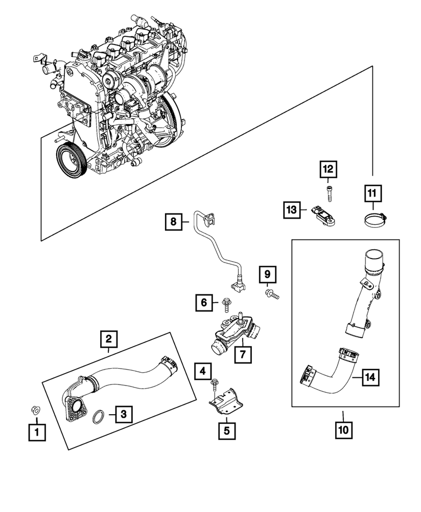 Genuine Mopar Charge Air Cooler Tube 68375725AA OEM Replacement